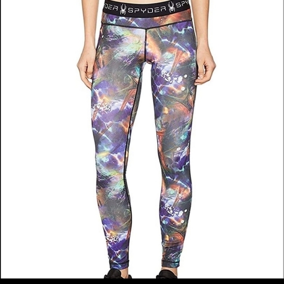 Spyder Leggings or base layer Colour splash, youth 14/16- L or Women's S - Picture 1 of 6